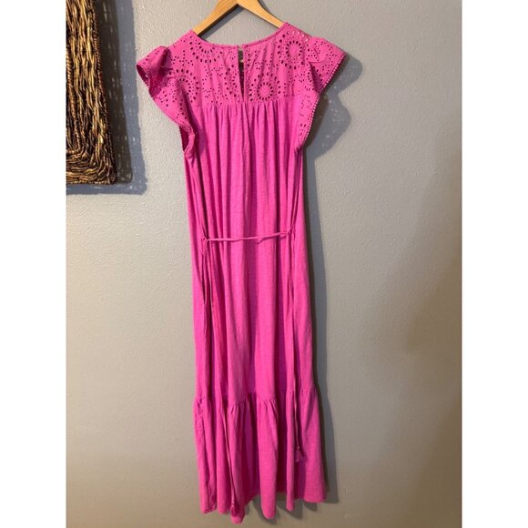 Boden Maxi Dress 8 L Cotton Colorful Smocked Pockets Short Sleeve Washable NEW - Picture 16 of 16